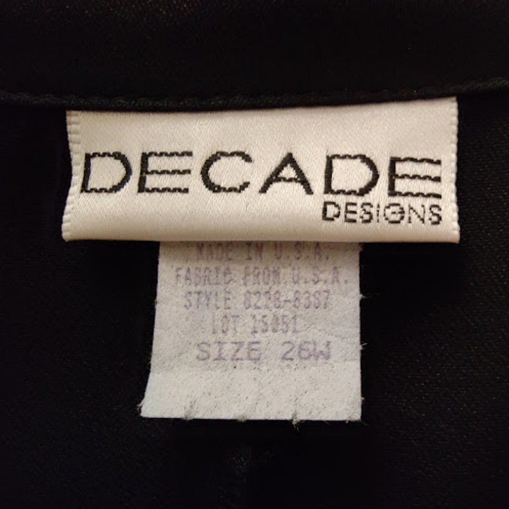 *NEW* Vintage Decade Designs 2-Pc Suit, pull on Pants, Black & White, Size 26W - Picture 6 of 16